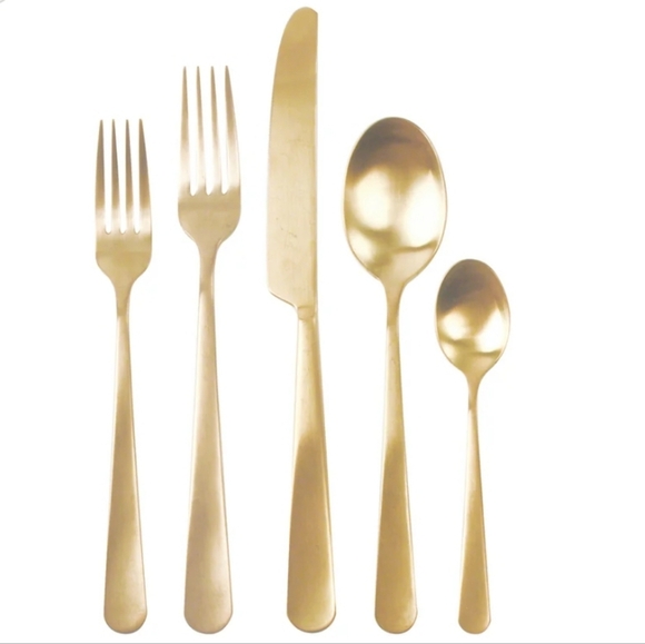 Canvas Home Other - Oslo Matte Gold Stainless Steel 5 Piece Cutlery Set - Service for 1